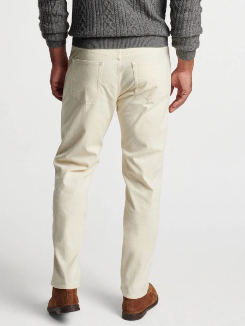 Peter Millar Men's Size 36 Ivory Superior Soft Corduroy 5-Pocket Pant MSRP $178